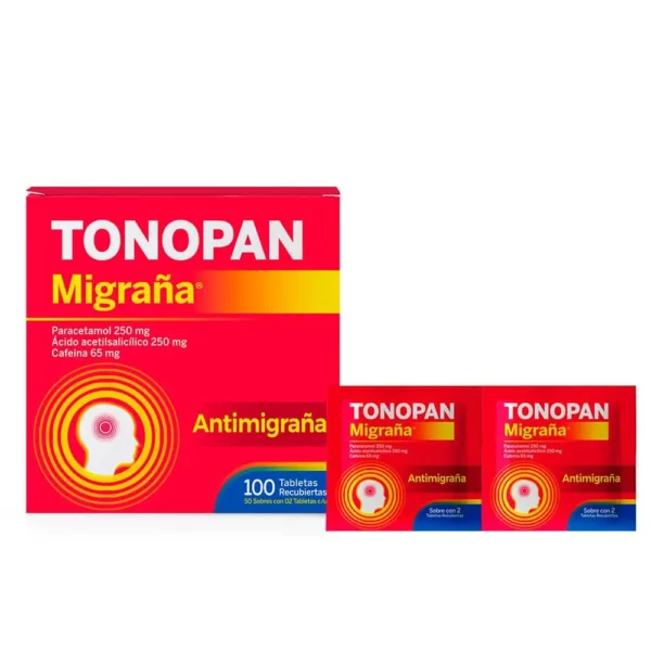 Tonopan Migraña 250mg +250mg + 65mg Tableta Recubierta