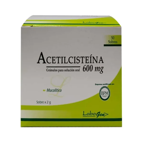 Acetilcisteina 600mg Gránulos para solución oral